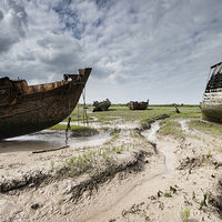 Buy canvas prints of  Hulks on the River Wyre by Ian Kydd Miller