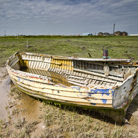 Buy canvas prints of  Abandoned Boats on the River Wyre by Ian Kydd Miller