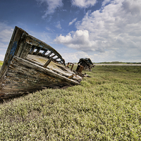 Buy canvas prints of  Hulks on the River Wyre by Ian Kydd Miller