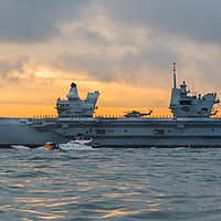 Buy canvas prints of HMS Queen Elizabeth Aircraft Carrier by Kim Bell