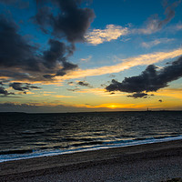 Buy canvas prints of Sunset at Lee on The  Solent  by Kim Bell