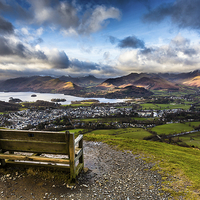 Buy canvas prints of  Latrigg View Over Keswick and Derwentwater  by Stewart Sanderson