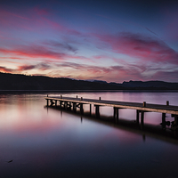 Buy canvas prints of  Sunset over Windermere from Millerground Landing by Stewart Sanderson