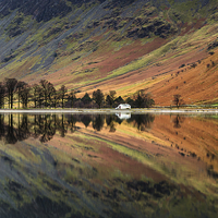 Buy canvas prints of  Buttermere Reflections - Lake District by Stewart Sanderson