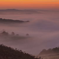 Buy canvas prints of  Foggy morning in Peaks by Vladimir Korolkov