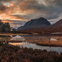 Buy canvas prints of Loch Clair and Liathach at Sunset by Miles Gray