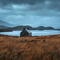 Buy canvas prints of Moody morning at Loch Stack by Miles Gray