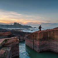 Buy canvas prints of Tantallon Castle at Sunset by Miles Gray