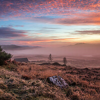 Buy canvas prints of Misty Morning Sunrise at Knockban by Miles Gray
