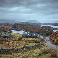Buy canvas prints of Moody morning over Loch Inchard by Miles Gray