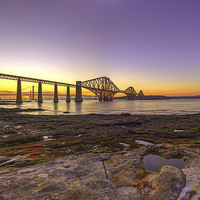 Buy canvas prints of  Sunset over the Forth Bridge by Miles Gray