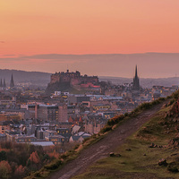 Buy canvas prints of  Edinburgh Castle at Sunset by Miles Gray