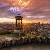 Buy canvas prints of Edinburgh Sunset from Calton Hill by Miles Gray