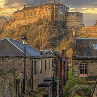 Buy canvas prints of Edinburgh Sunset from the Vennel by Miles Gray