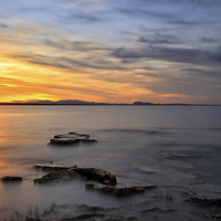 Buy canvas prints of  Longniddry at Sunset by Miles Gray