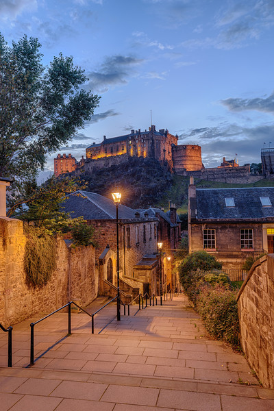 Edinburgh Castle at Twilight Framed Print by Miles Gray
