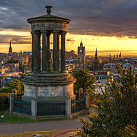 Buy canvas prints of Sunset over the City of Edinburgh by Miles Gray