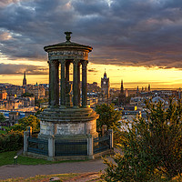 Buy canvas prints of Golden Hour over the City of Edinburgh by Miles Gray