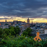 Buy canvas prints of Edinburgh skyline at Dusk by Miles Gray