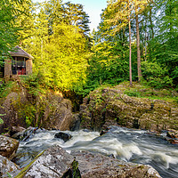 Buy canvas prints of Ossians Hall above the River Braan by Miles Gray