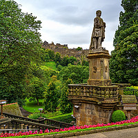 Buy canvas prints of The Castle from Princes Street Gardens by Miles Gray