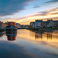 Buy canvas prints of Colourful sunset over Leith by Miles Gray