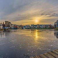 Buy canvas prints of A frozen Water of Leith by Miles Gray