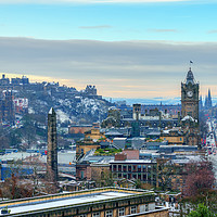 Buy canvas prints of Panoramic View of Edinburgh from Calton  by Miles Gray
