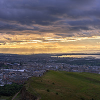 Buy canvas prints of Twilight over the city of Edinburgh by Miles Gray