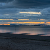Buy canvas prints of Last light over Portobello beach, Edinburgh by Miles Gray
