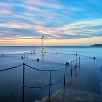 Buy canvas prints of Sunset over the old pier, North Berwick by Miles Gray