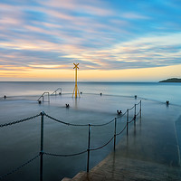Buy canvas prints of Dusk over the old pier, North Berwick by Miles Gray
