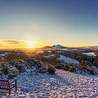 Buy canvas prints of Snow over Scott's View, Melrose by Miles Gray
