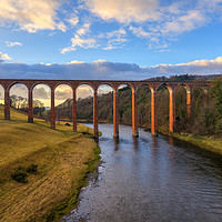 Buy canvas prints of Golden Hour over the Leaderfoot Viaduct by Miles Gray