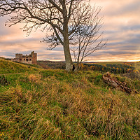 Buy canvas prints of Crichton Castle at Sunset by Miles Gray