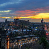 Buy canvas prints of Sunset over Edinburgh by Miles Gray