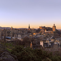 Buy canvas prints of Sunrise over Edinburgh from Calton Hill by Miles Gray