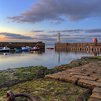 Buy canvas prints of Newhaven lighthouse at sunset by Miles Gray