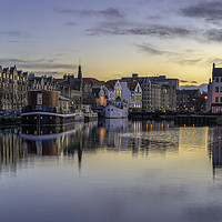 Buy canvas prints of Twilight at the Shore, Edinburgh by Miles Gray