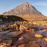 Buy canvas prints of Buachaille Etive Mor from the River Coupall by Miles Gray