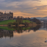 Buy canvas prints of Sunset over Linlithgow Palace by Miles Gray
