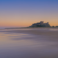 Buy canvas prints of Bamburgh Castle at Sunset by Miles Gray