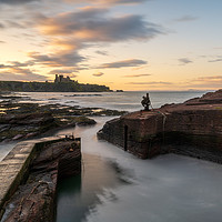Buy canvas prints of Sunset over Tantallon Castle by Miles Gray