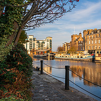 Buy canvas prints of The Shore at Golden Hour, Leith by Miles Gray