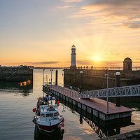 Buy canvas prints of Golden hour at Newhaven Harbour by Miles Gray
