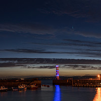 Buy canvas prints of Comet NEOWISE from Newhaven Harbour Edinburgh by Miles Gray