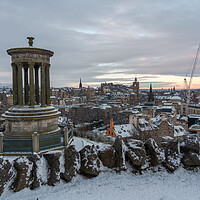Buy canvas prints of Calton Hill in the Snow by Miles Gray