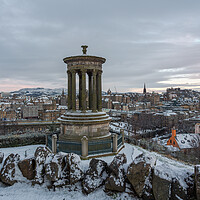 Buy canvas prints of Calton Hill in the Snow by Miles Gray