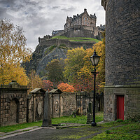 Buy canvas prints of Edinburgh Castle from St Cuthberts graveyard by Miles Gray