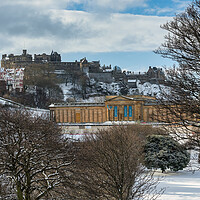Buy canvas prints of Edinburgh Castle in the Snow by Miles Gray